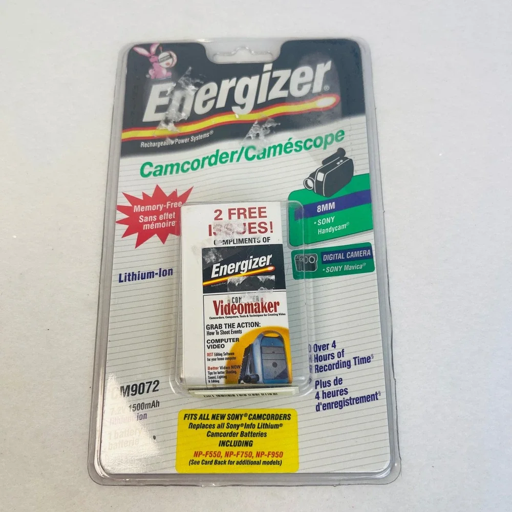 Energizer Camcorder Battery CM9072 Sony NP-F550 NP-F750 NP-F950 Lithium-Ion NEW